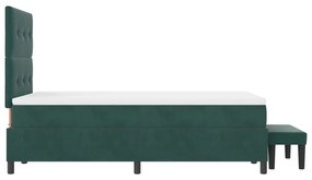 Boxspring Ágy matraccal és paddal Sötét Zöld 120x200 cm Bársony