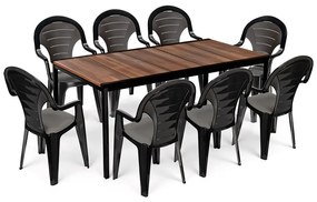Lagos Large 8+1 kerti bútor garnitúra szett dió-grafit