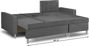 GEST Kinyitható sarokkanapé Szürke/sötétbarna