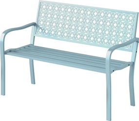 Outsunny 2-Személyes Kerti Pad, Időjárásálló Pad, Kerti Bútor Hátmasszázzsal és Karfákkal, Park Pad 240kg Teherbírással, Terasz Pad Teraszra, Kertbe,