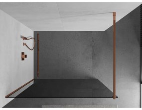 Mexen Kioto zuhanyparaván 110x200 cm 8 mm, rózsaszín arany profil, szürke üveg, 800-110-101-60-40