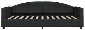 fekete szövet kanapéágy 100 x 200 cm