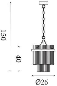 Searchlight 11200-1GO - Láncos csillár LARA 1xE27/60W/230V