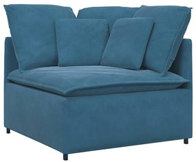 kék moduláris kanapé sarokmodul párnákkal 100 cm
