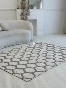 Bouclair bézs alapon szürke minta G3718 rongyszőnyeg 160x220cm