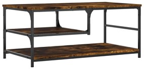 Füstös tölgy színű szerelt fa dohányzóasztal 90 x 49 x 40 cm