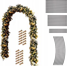 Kerti Pergola Boltív Rózsa Tartó Állvány Fém Állvány VIRÁGOK240cm