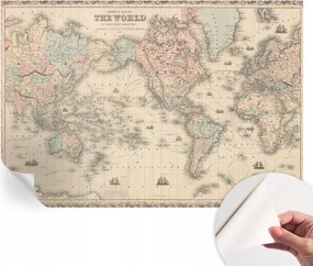 Öntapadós tapéta Fali furnér 3D hatás Történelmi térkép 152x104 cm