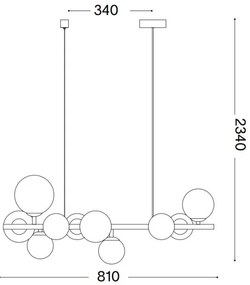 Ideal Lux - LED Csillár zsinóron PERLAGE 10xG9/3W/230V 81 cm arany/fehér