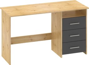 Számítógépasztal, artisan tölgy/grafit, LARISTOTE NEW