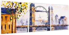 Kép - A város festménye (órával) (90x30 cm)