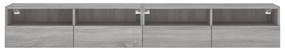 2 db szürke -tölgyszín szerelt fa fali TV-szekrény 100x30x30 cm