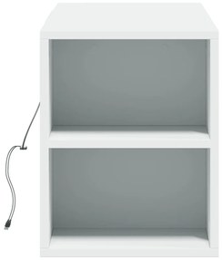 fehér falra szerelhető TV-szekrény LED-lámpákkal 135x31x39,5 cm