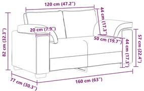 barna bársony loveseat kanapé 120 cm