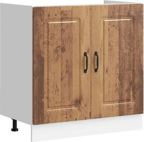 vidaXL Mosogató aljzat szekrény Kalmar régi fa 80x46x81,5cm műanyag fa