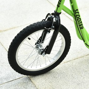 HOMCOM Gyerek Roller fékkel, állítható magasságú, könnyű acél, világoskék