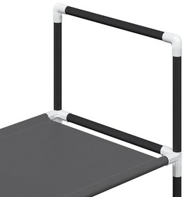 fekete nem szőtt szövetből cipőállvány 5 szintes 44x28x94 cm