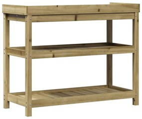 impregnált fenyőfa ültetőasztal polcokkal 108 x 45 x 86,5 cm