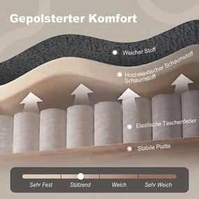 HOMCOM Futon kanapéágy, állítható háttámlával, 2 személyes, 2 párnával, sötétszürke