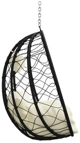 Függő tojásfotel állvány nélkül Krém fehér Poli Rattan