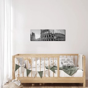 Kép - Colosseum Rómában, fekete-fehér (órával) (90x30 cm)