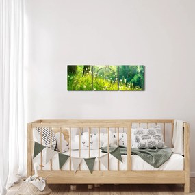 Kép - Varázslatos rét tele pitypanggal (órával) (90x30 cm)