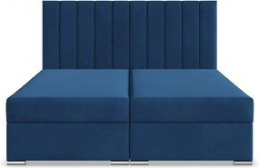 Agen ágy, bársony, 180 x 200, ágyneműtartóval, kék