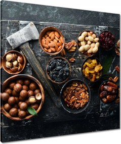 Vászonkép 60x60 Szárított dió és müzliszelet