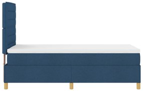 Box Spring Ágy matraccal &amp; LED Kék 100x200 cm Szövet