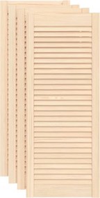 vidaXL 4 db tömör fenyőfa lamellás szekrényajtó 99,3 x 39,4 cm