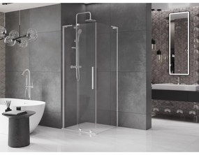 Mexen Velar L, zuhanykabin tolóajtóval 90 x 90 cm, 8mm átlátszó üveg, króm, 871-090-090-03-01