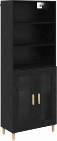 vidaXL Magasfiú Fekete tölgy 69,5 x 32,5 x 180 cm Faanyag