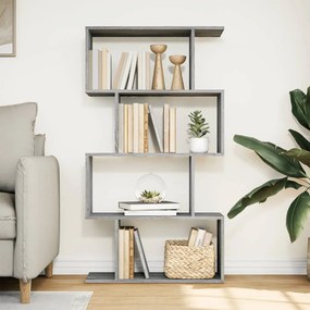 4 szintes szürke sonoma fa elválasztó könyvespolc 70x24x129 cm