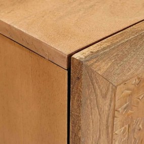 TV szekrény ajtóval Világosbarna 105 x 33 x 46 cm tömör mangófa