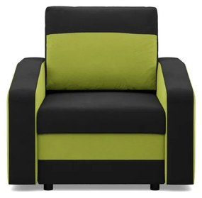 Hewlet fotel, szövet anyag, bonell töltet, fekete - zöld