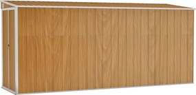 vidaXL barna színű, falra szerelhető kerti fészer 118 x 382 x 178 cm horganyzott acélból