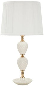 Fehér asztali lámpa textil búrával (magasság 57 cm) Torre – Mauro Ferretti