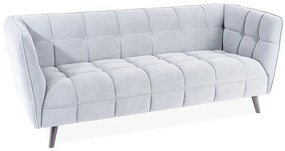Castello 3 Velvet háromszemélyes kanapé világosszürke