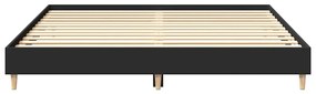 fekete szerelt fa ágykeret matrac nélkül 200 x 200 cm