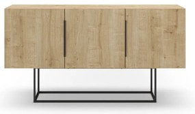 Natúr színű alacsony komód tölgyfa dekorral 150x80 cm Titan – Marckeric