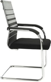 Tárgyalószék, szürke/fekete/ezüst, ESIN