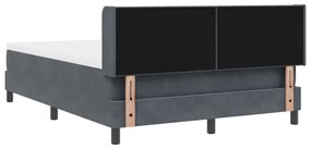 Boxspring Ágy Matrac Sötétszürke 160x200 cm Bőrhatás