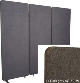 Bilnora Irodai térelválasztó paraván 160x60x2,5cm. Dark Grey színben. Kárpitozva - 14 Dark Grey