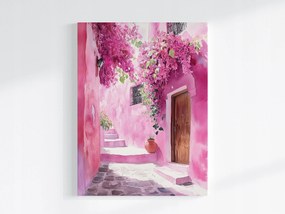 Poszter Város Utca Sikátor Bokor Virágok Marokkó 60x80