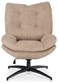 Fotel Wypoczynkowy Obrotowy FREMONT Z Podnóżkiem Beżowy
