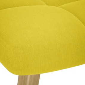 Relaxáló szék zsámollyal világossárga szövetből