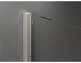 Mexen Velar, zuhanykabin tolóajtóval 140 x 100 cm, 8mm szürke üveg, csiszolt acél, 871-140-100-41-97