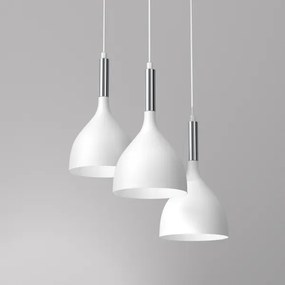 Csillár zsinóron NOAK 3xE27/15W/230V fehér/króm