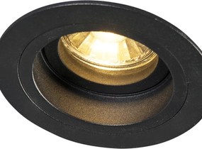 Okos süllyesztett spotlámpa fekete kerek WiFi GU10-zel - Chuck