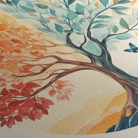 Kép – Duális fa pillangóval (90x60 cm)